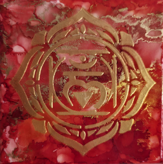 Grounded Strength – Root Chakra 6x6 Canvas