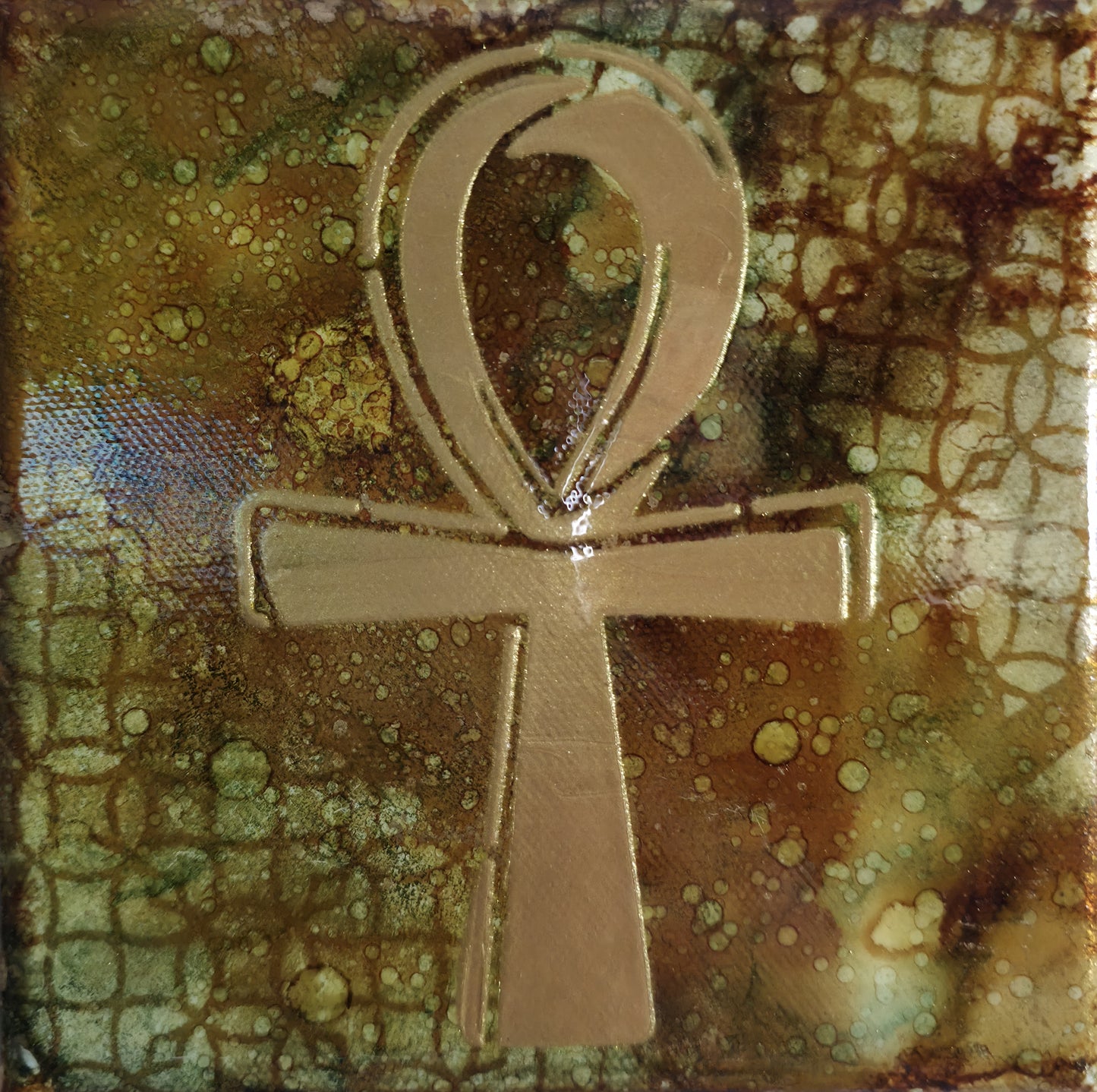 Key of Life – Sacred Ankh - 6x6 Canvas