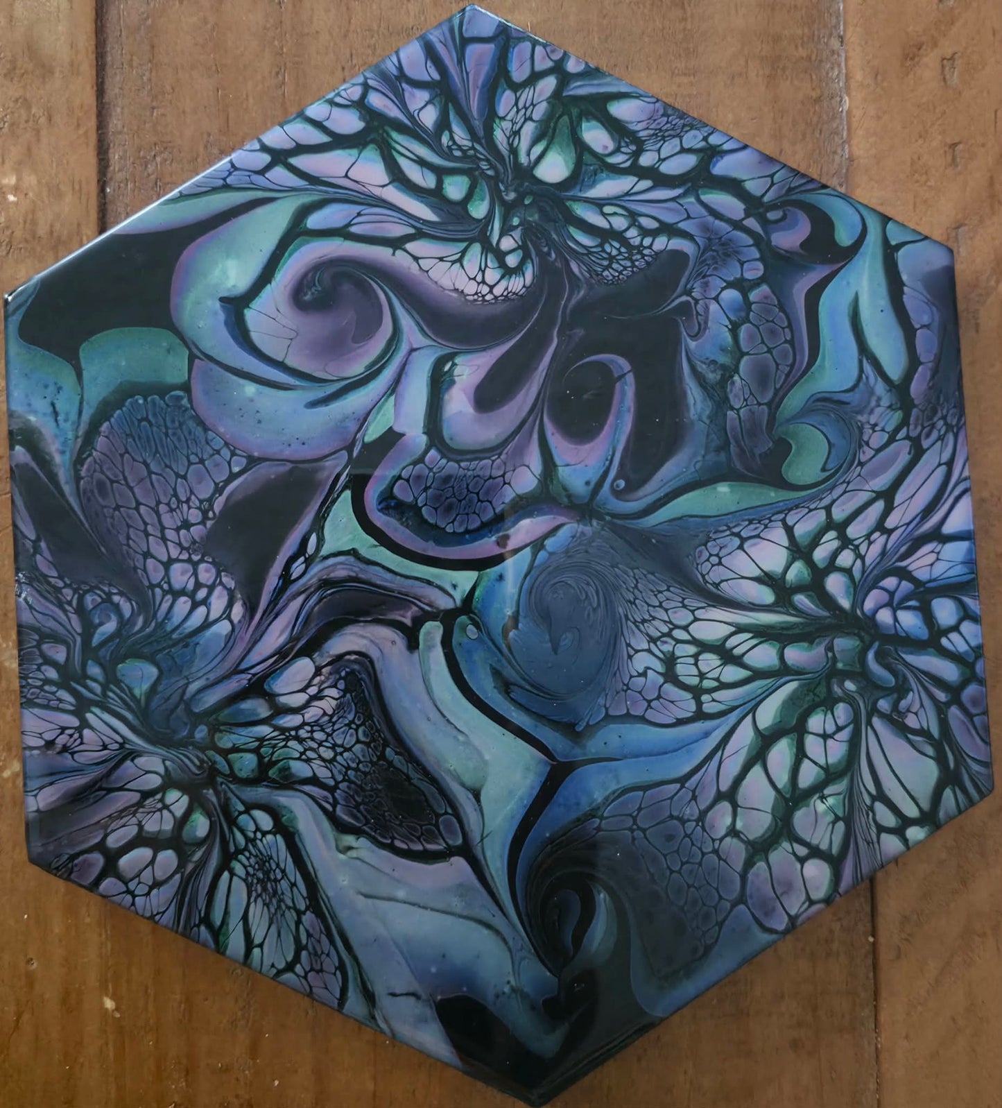 Midnight Lace - 9" Ceramic Hexagon Trivet