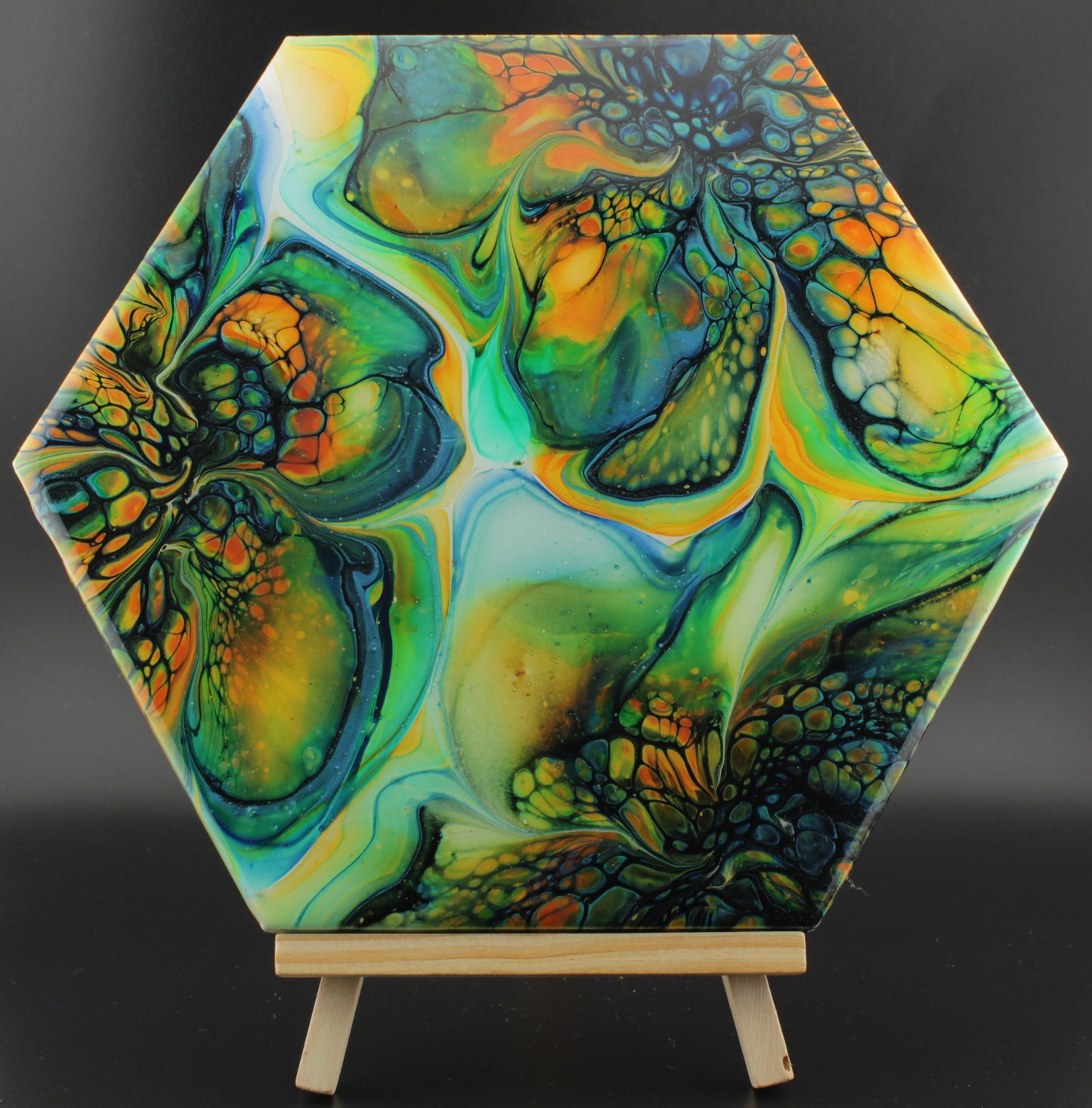 Rainforest Bloom - 9" Ceramic Hexagon Trivet