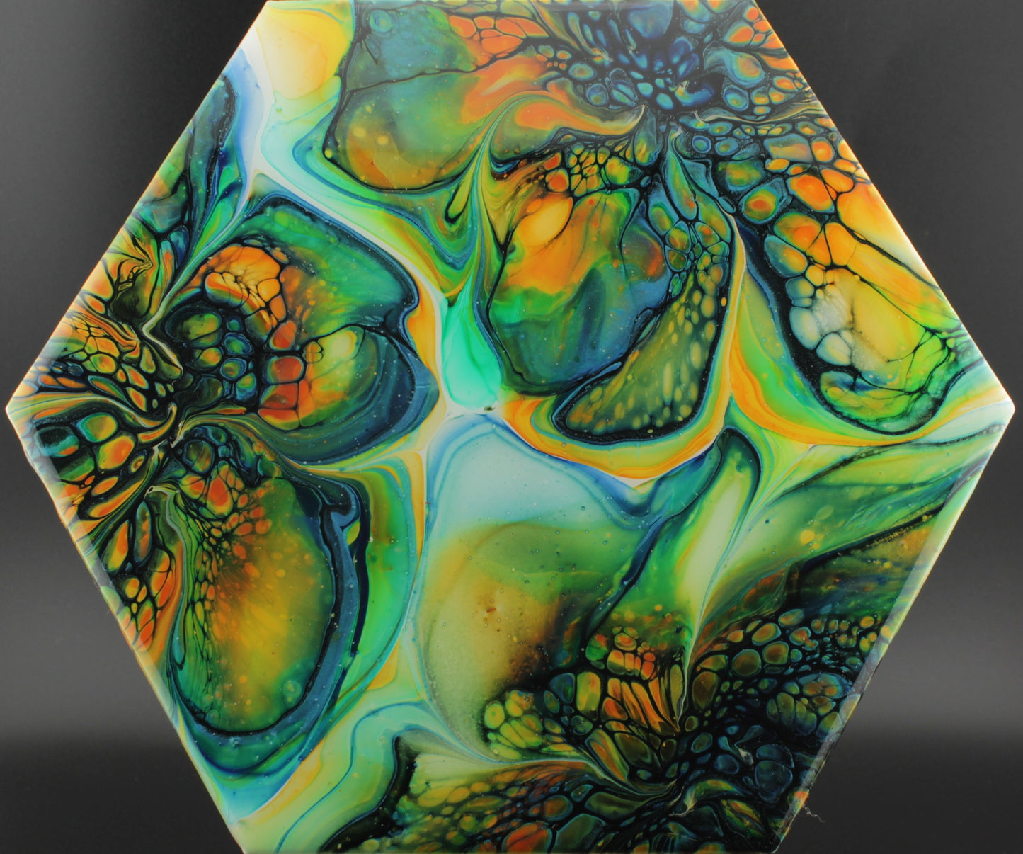 Rainforest Bloom - 9" Ceramic Hexagon Trivet